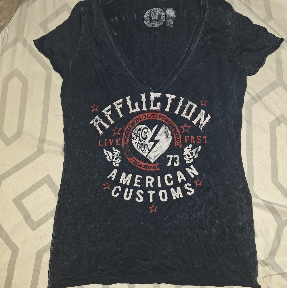 Affliction American Customs V Neck Top